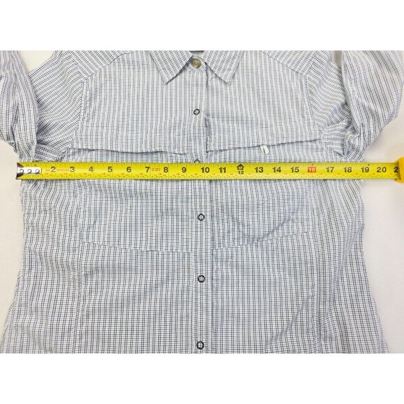 Exofficio Insect Shield Size Medium (8-10) Womens White Blue Brown Check Shirt - Picture 3 of 15